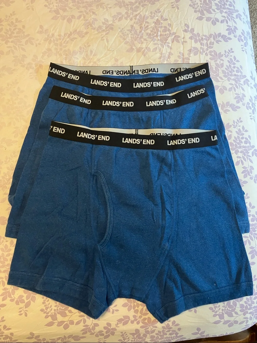 Lands' End Men's Navy Blue Boxer Briefs - 3-Pack